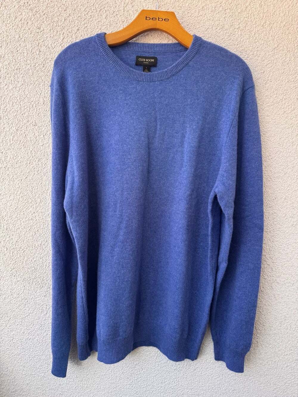 Club Room Luxury Men's Blue 100% Cashmere Crewneck Sweater Size Large